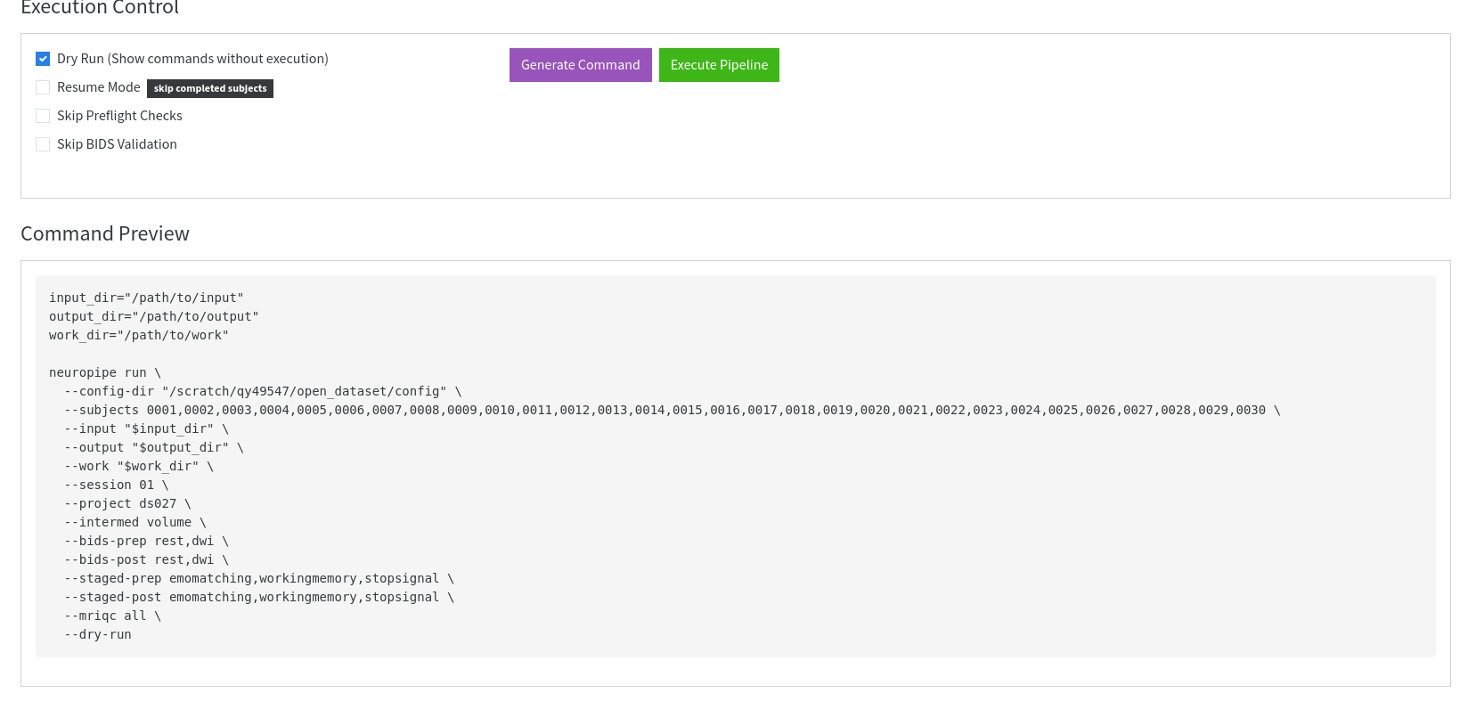 Analysis Control tab